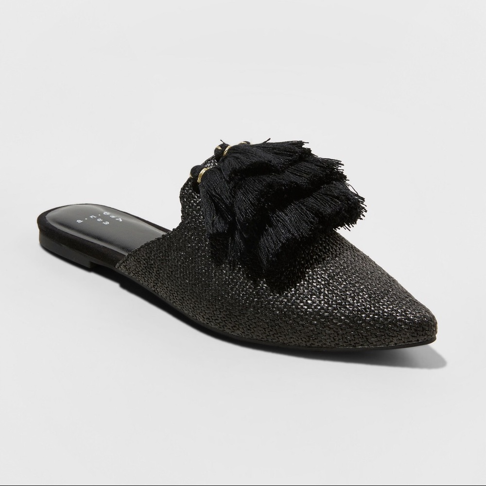 Women's Anotoinette Woven Tassle Pointed Mules-1 - Picture 2 of 4